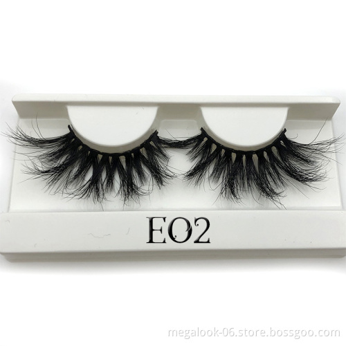 25MM 100% Handmade Natural Thick Eye Lashes Wispy Makeup Extension Tools 5D Mink Hair Volume Soft False Eyelashes
